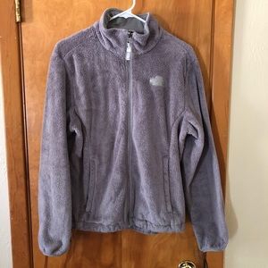 North Face Gray Fuzzy Jacket Size Large
